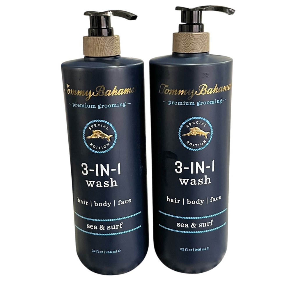 2 Tommy‎ Bahama Premium 3-In-1 Hair Body & Face Wash Sea & Surf Jumbo 32fl oz